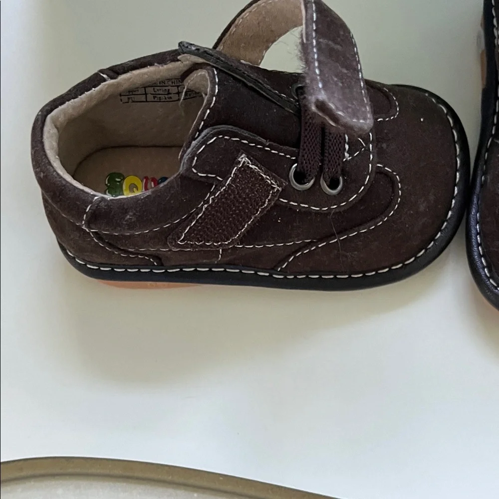 Soft Brown Baby Walker Shoes with Velcro Strap
